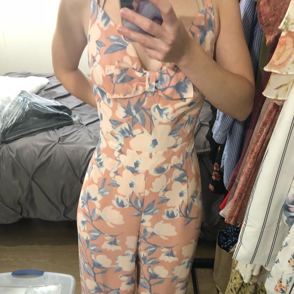 Peach floral Paper Crown Jumpsuit